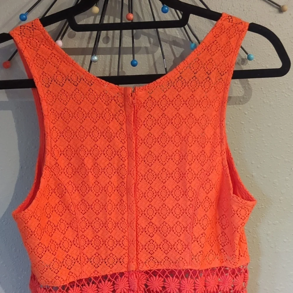 Free People Orange Dress Mini See-Through Daisy Waist Spring ASO Taylor Swift